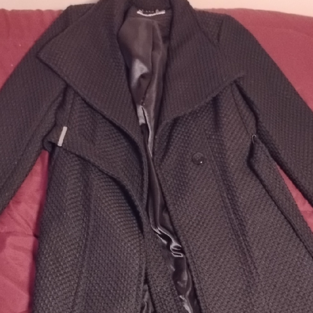 Calvin Klein Woven Textured Black Women's Trench 🧥 Coat